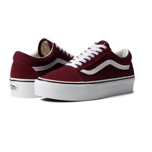 Burgundy platform vans